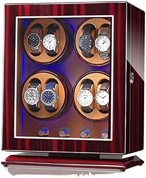 Automatic Watch Winder Watch Winding Device High-Gloss Paint Shaker Household Automatic LED Light Watch Box Maintenance Business Shaker (Color : 1 Size : Medium) (14 Medium)