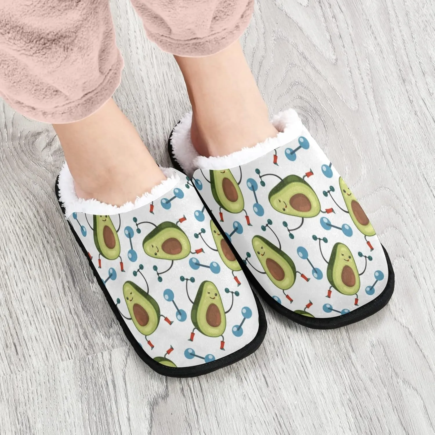 Avocado Funny Fruit Slippers, Soft Memory Foam Non-Slip Indoor House Slippers Home Shoes for Bedroom Hotel Travel Spa