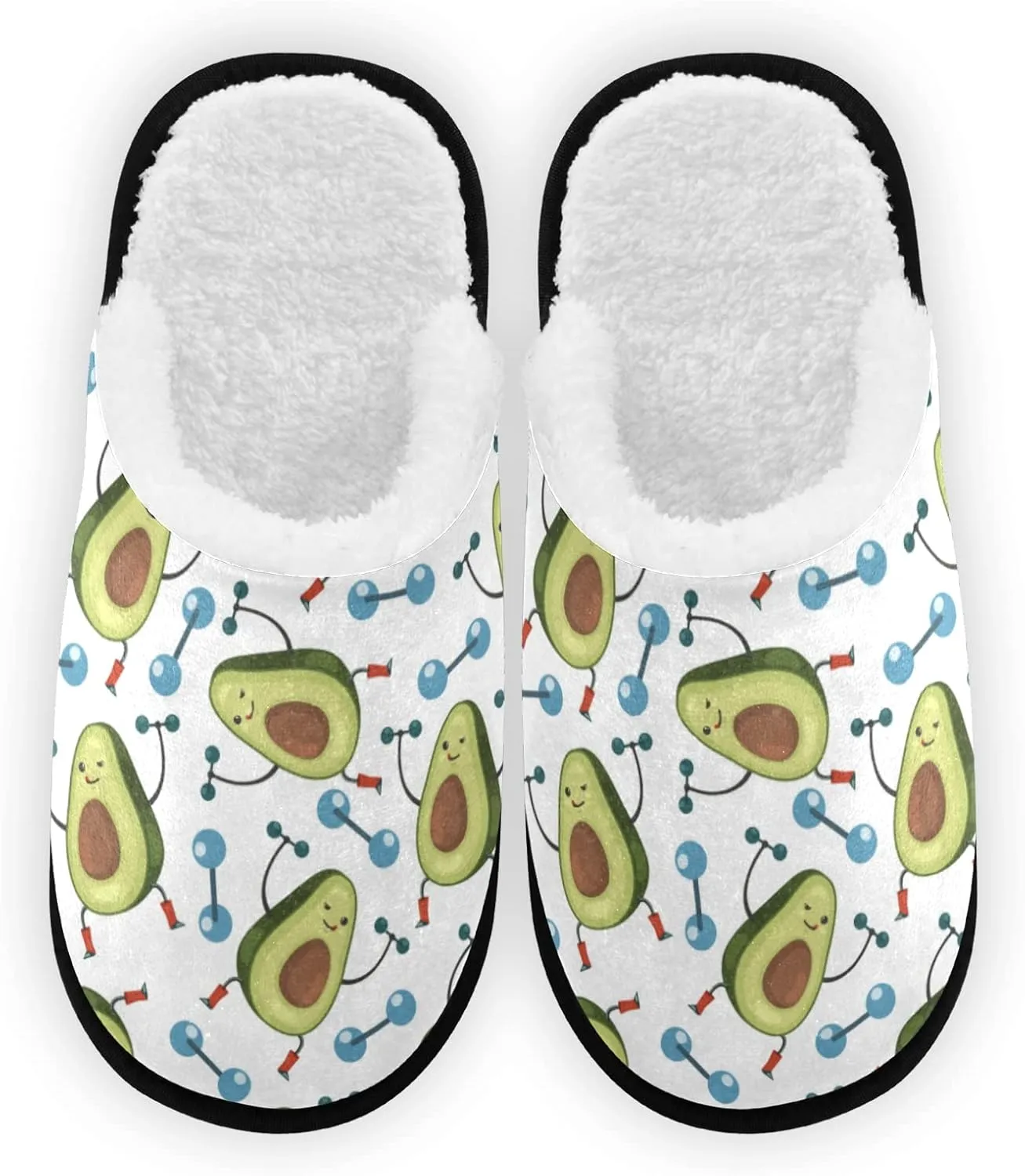 Avocado Funny Fruit Slippers, Soft Memory Foam Non-Slip Indoor House Slippers Home Shoes for Bedroom Hotel Travel Spa