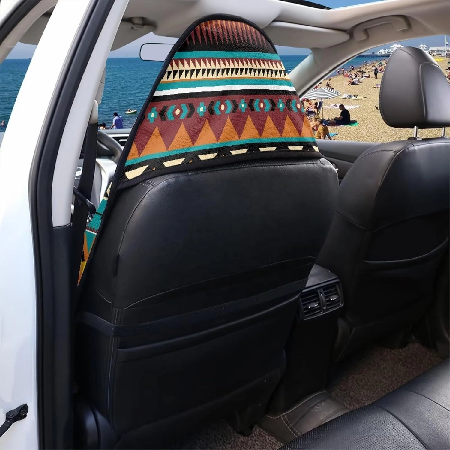 Aztec Highland Cow Car Seat Towel Cover Front Car Seat Covers Universal Front Seat Cover Waterproof Soft Auto Seat Covers Anti-Slip Universal Fit for Auto Truck Van SUV