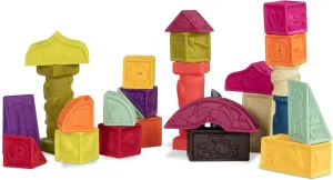 B. toys- B. baby- Elemenosqueeze- Baby Blocks- 26 Soft Sort & Stack Blocks With Alphabet – Architectural Building Blocks – Shapes, Letters & Animals – 6 Months  