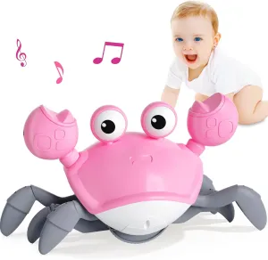 Baby Girl Toys Toddler Gifts: Tummy Time Crawling Crab Baby Toys 6 7 8 9 10 11 12 6-12 9-12 12-18 Months Infant Toddlers Age 1-2 Montessori Musical Toy 1 2 3 Year Old Girls 1st First Birthday Gift