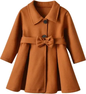 Baby Girls Fall Winter Clothes Toddler Kids Coat Outfits Long Sleeve Dress Coat with Hat Set Fashion Xmas Clothing