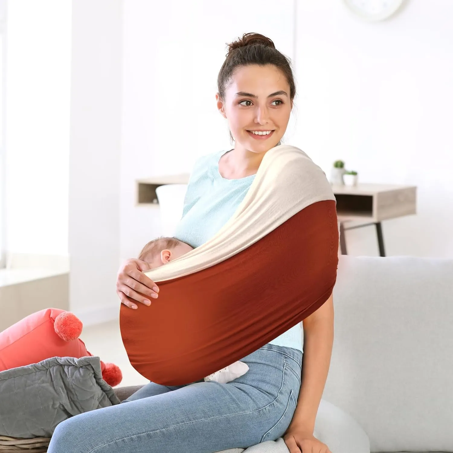 Baby Wrap Carrier, Unisex Baby Carrier, Lightweight & Ultra Soft, Easy to Wear Baby Wrap, Perfect for Newborn Toddlers