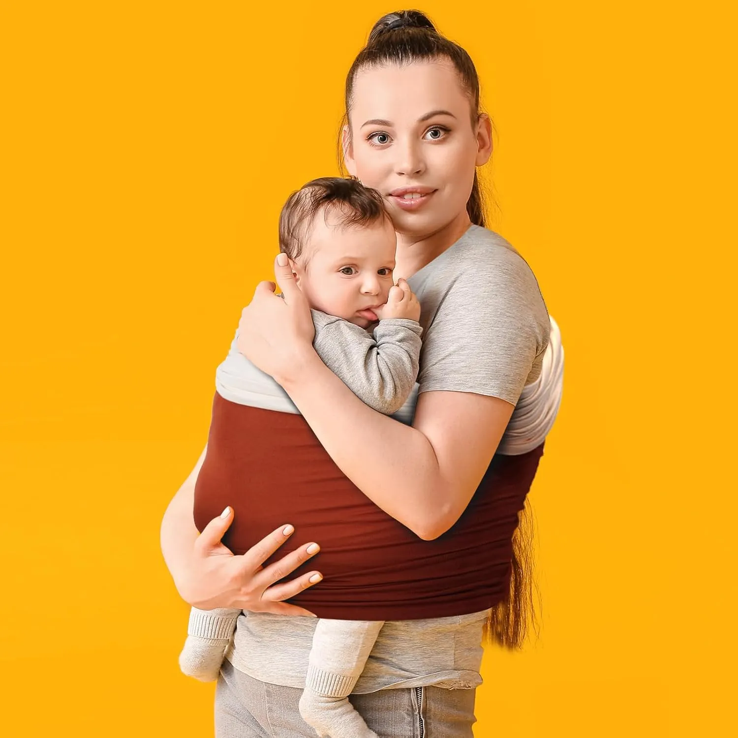 Baby Wrap Carrier, Unisex Baby Carrier, Lightweight & Ultra Soft, Easy to Wear Baby Wrap, Perfect for Newborn Toddlers