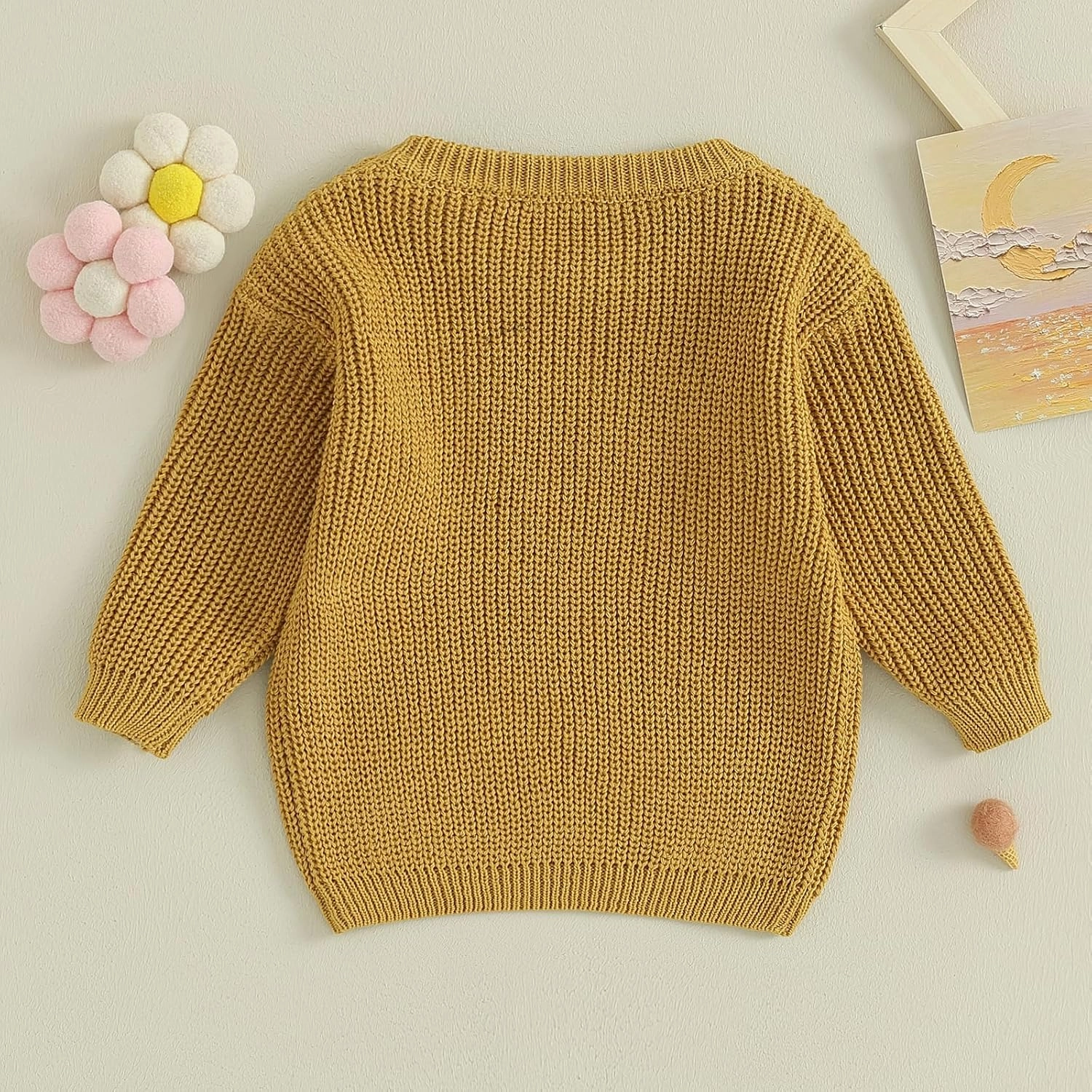 Baby Girl Boy First Birthday Outfit Embroidery Sweater Pullover Oversized Knit 1st Birthday Winter Cute Clothes