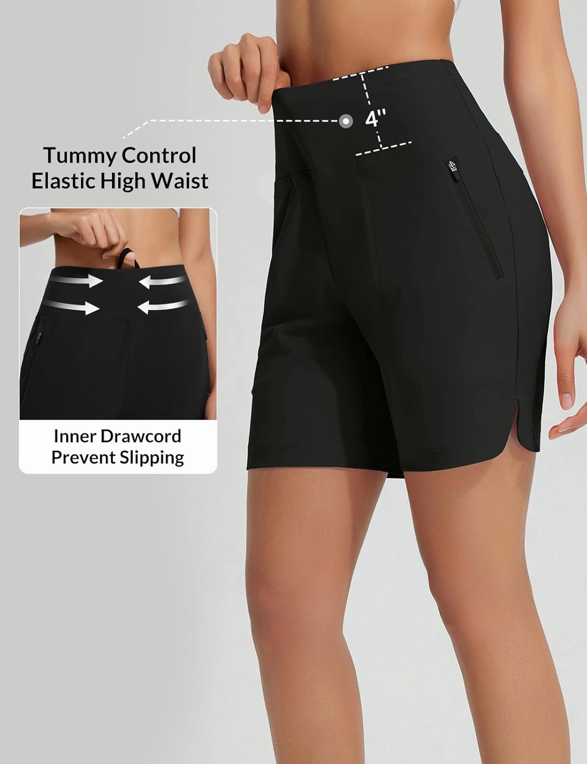 baleaf Women's 3"/5"/ 7" High Waisted Swim Board Shorts Quick Dry Swimsuits Bottoms Trunks with Pockets