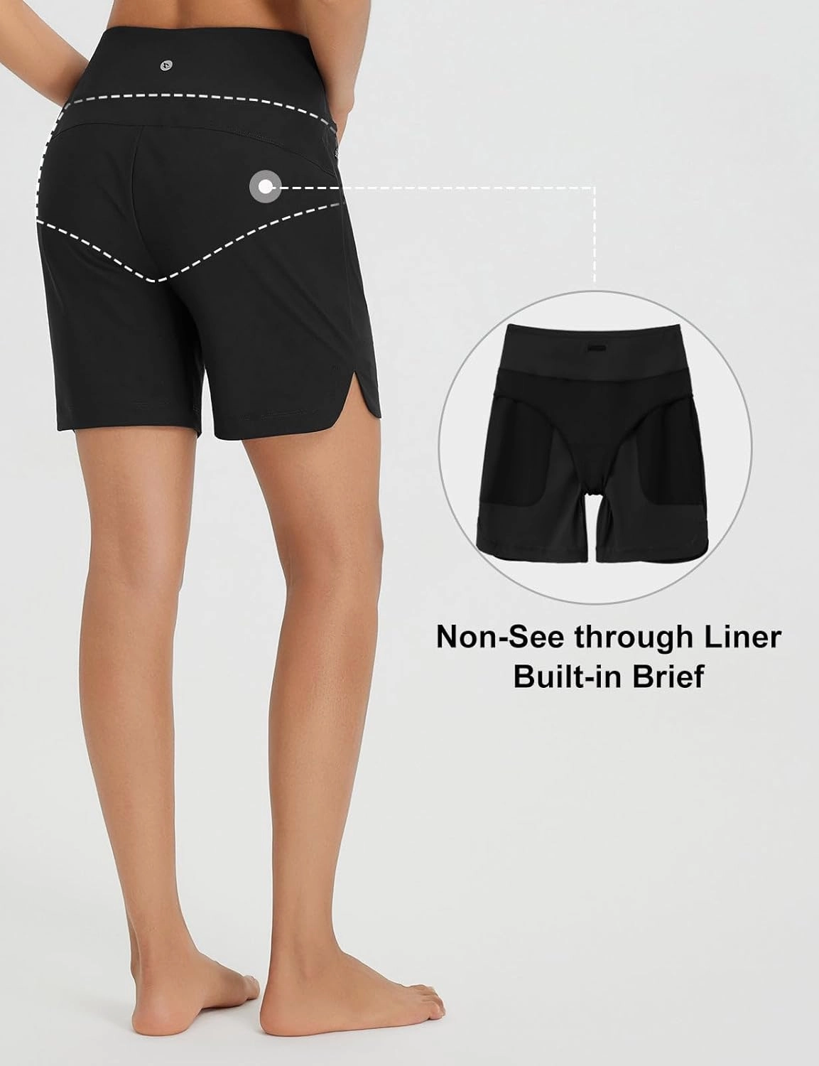 baleaf Women's 3"/5"/ 7" High Waisted Swim Board Shorts Quick Dry Swimsuits Bottoms Trunks with Pockets