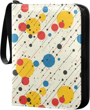 baseball card album baseball card binder with double sided removable sleeves collectors for 400 cards Colorful Point and Line Pattern