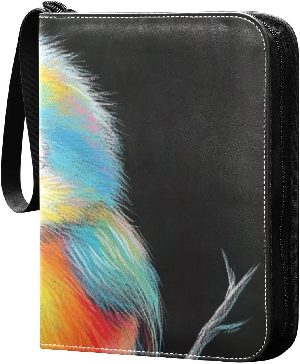 baseball card album photo card album, with double sided removable sleeves collectors for 400 cards Colorful Birds Cute