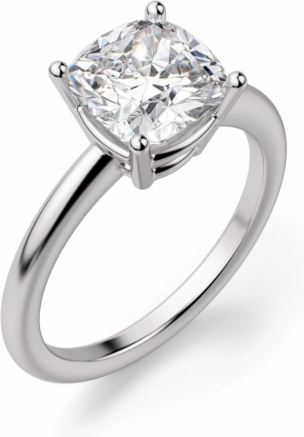 Basket Set Classic Engagement Ring, Cushion Cut 3.05CT, VVS1 Clarity, Colorless Moissanite Ring, 925 Sterling Silver, Promise Ring, Wedding Ring, Perfact for Gift Or As You Want