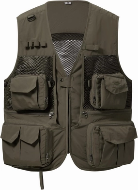 BASSDASH Men's Women's Utility Fishing Cargo Vest Outdoor Safari Photography Work Vest with Multi Pockets Mesh Back FV14
