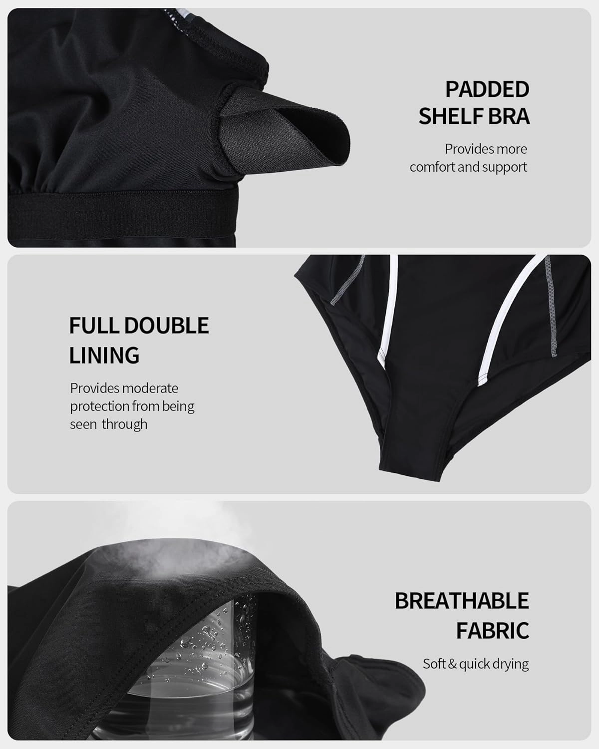 beautyin Women One Piece Athletic Lap Swimming Competition Racing Swimsuit