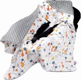Bebamour Winter Car Seat Cover and Baby Swaddle Blanket - Newborn Wrap for Girls Boys, Warm Winter