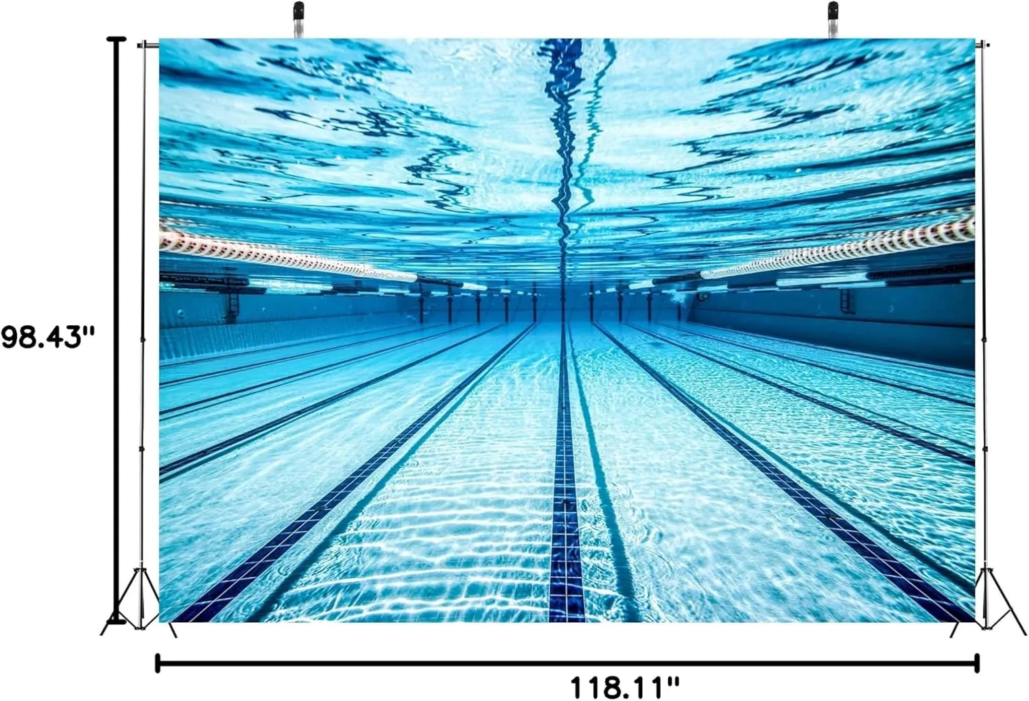 BELECO 10x8ft Fabric Swimming Pool Backdrop for Photography Blue Swimming Pool Under Water Background Swim Competition Exercise Swimmer Sports Backdrop Swim Photo Booth Birthday Party Studio Props