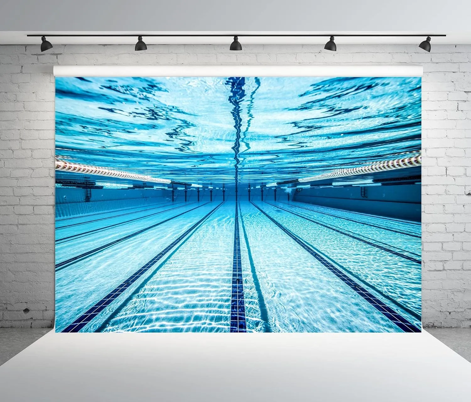 BELECO 10x8ft Fabric Swimming Pool Backdrop for Photography Blue Swimming Pool Under Water Background Swim Competition Exercise Swimmer Sports Backdrop Swim Photo Booth Birthday Party Studio Props