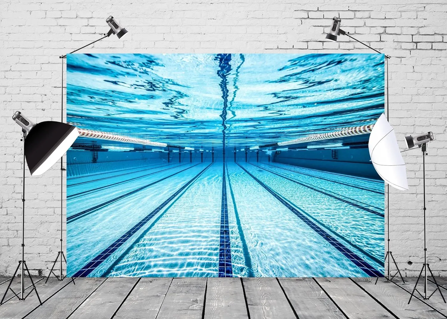 BELECO 10x8ft Fabric Swimming Pool Backdrop for Photography Blue Swimming Pool Under Water Background Swim Competition Exercise Swimmer Sports Backdrop Swim Photo Booth Birthday Party Studio Props