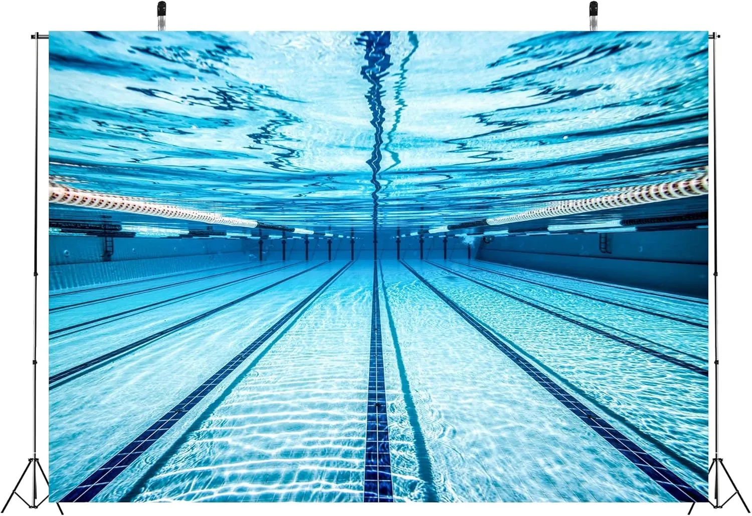 BELECO 10x8ft Fabric Swimming Pool Backdrop for Photography Blue Swimming Pool Under Water Background Swim Competition Exercise Swimmer Sports Backdrop Swim Photo Booth Birthday Party Studio Props