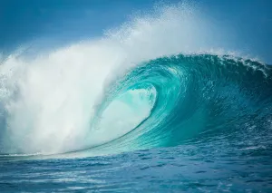 BELECO Fabric Ocean Waves Photography Backdrop - 10x6.5ft Tropical Blue Wave Surfing Water Sport Background for Children Baby Surfing Birthday Party Decor