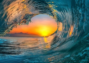 BELECO 7x5ft Fabric Big Ocean Waves Photography Backdrop Tropical Summer Sea Wave Backdrop Surfing Wave Water Sport Sunset Background Wallpaper Children Baby Surfing Birthday Party Photo Props