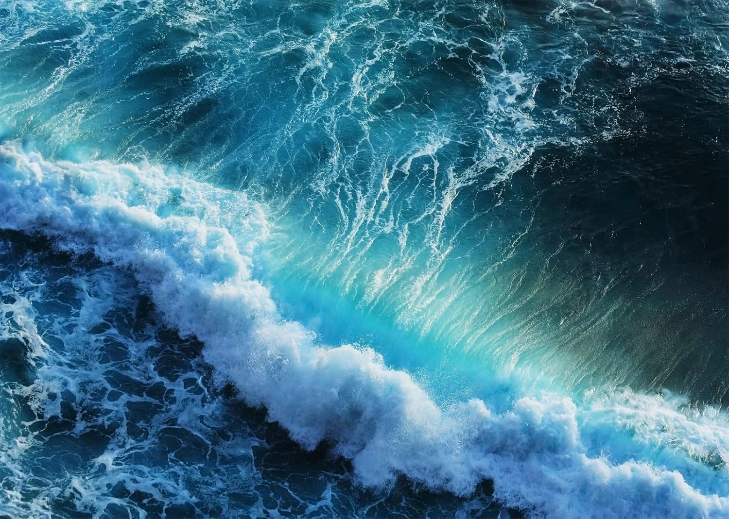 BELECO 9x6ft Fabric Ocean Waves Photography Backdrop Tropical Summer Blue Sea Splashing Wave Backdrop Surfing Wave Water Sport Background Children Baby Surfing Birthday Party Photoshoot Props