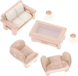 BESPORTBLE 4 Sets Miniature Dollhouse Furniture Sofa and Tea Table for Creative Play and for Dollhouse Living Decoration