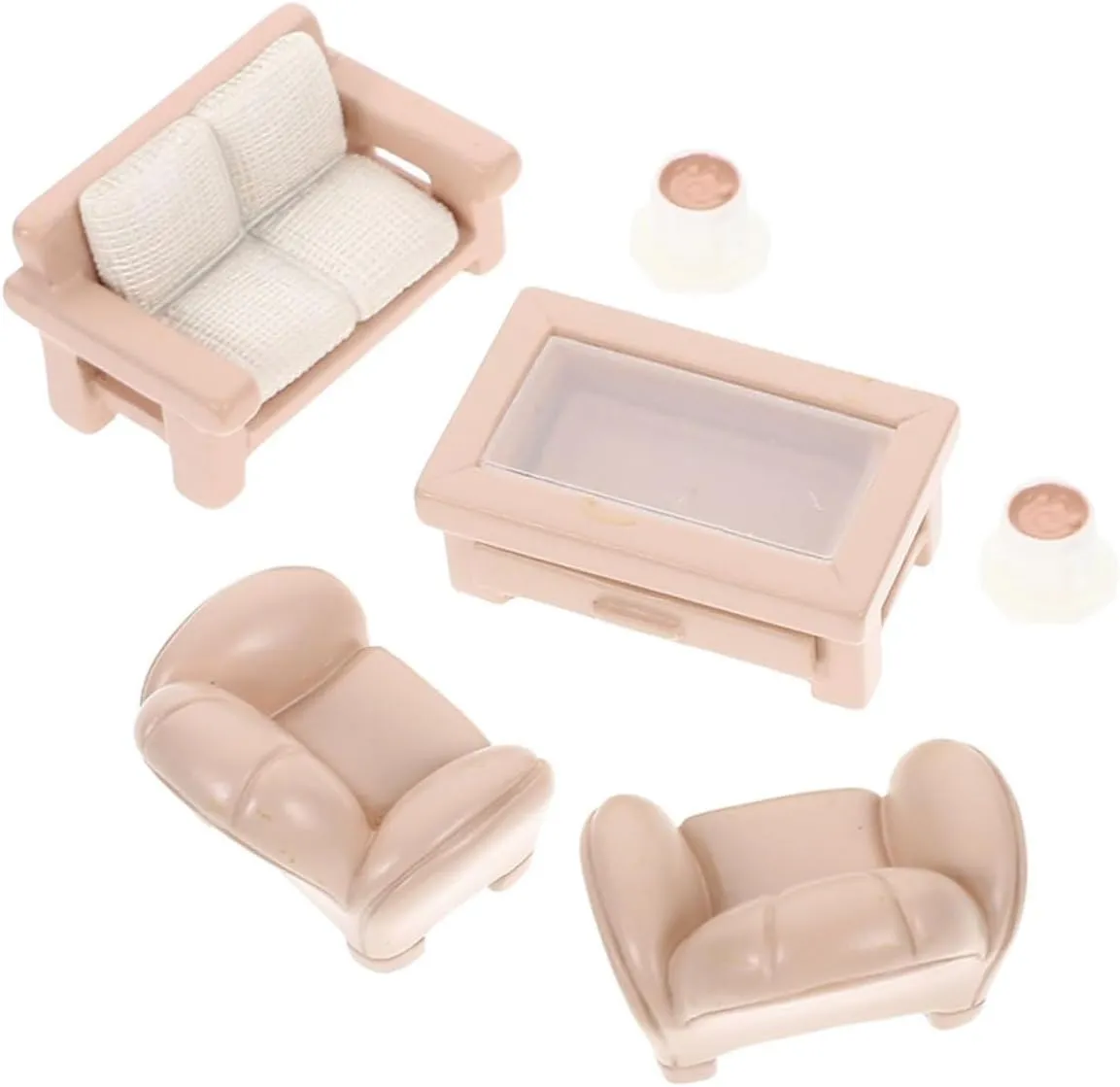 BESPORTBLE 4 Sets Miniature Dollhouse Furniture Sofa and Tea Table for Creative Play and for Dollhouse Living Decoration