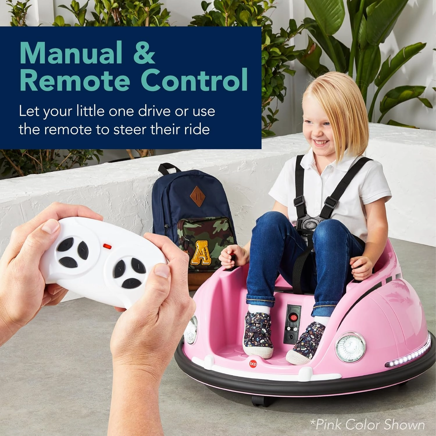 Best Choice Products 6V Electric Kids Ride On Bumpin Bumper Car, 1.5 - 6 Years Old, Parent Remote Control, 360 Degree Spin, Lights, Sounds - Black