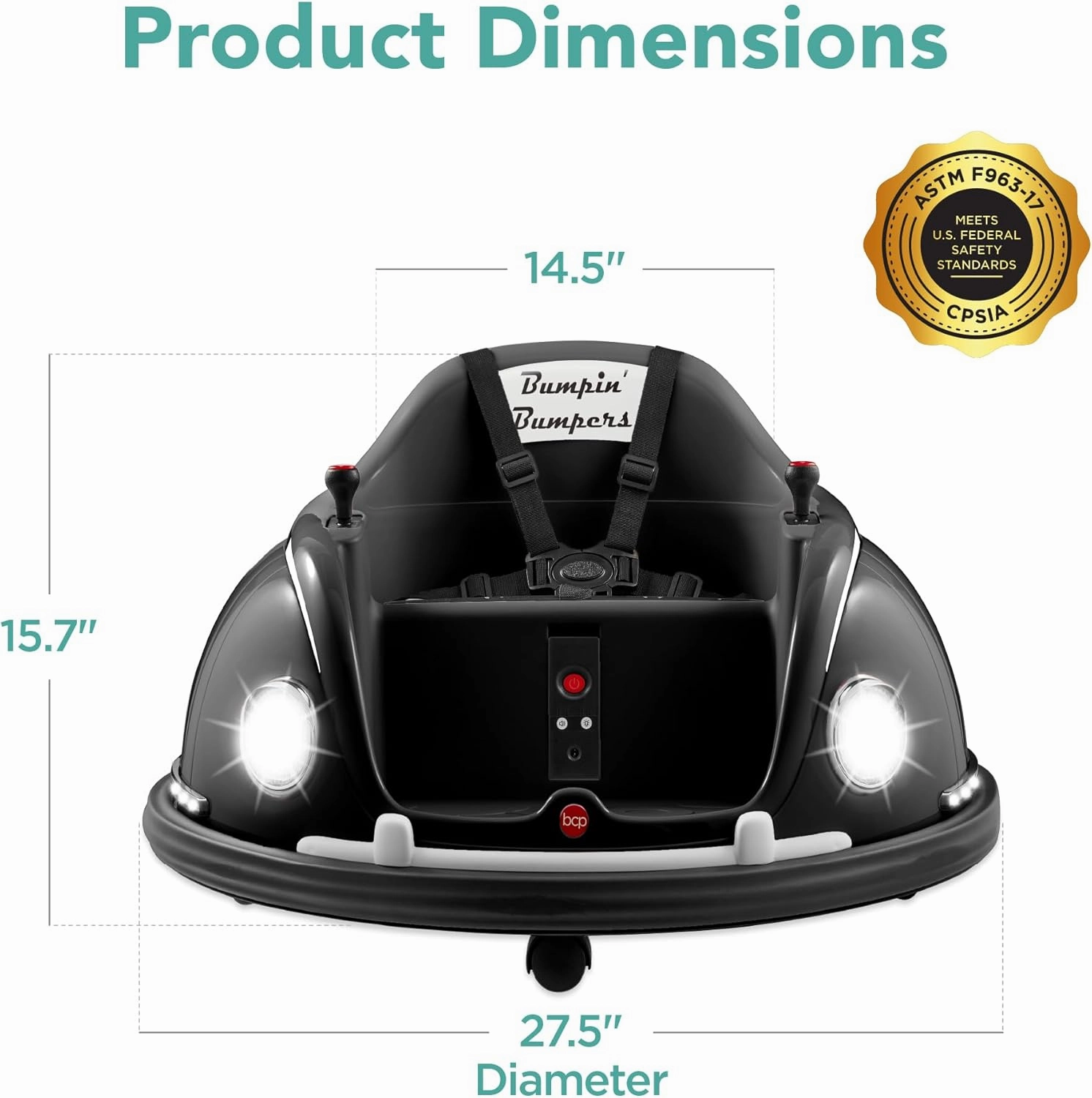 Best Choice Products 6V Electric Kids Ride On Bumpin Bumper Car, 1.5 - 6 Years Old, Parent Remote Control, 360 Degree Spin, Lights, Sounds - Black