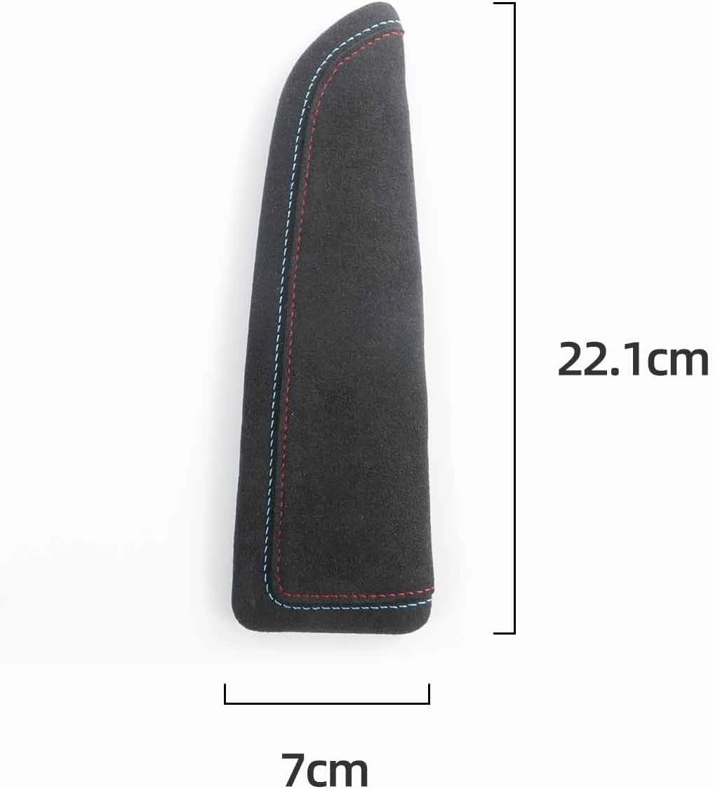 BETTERHUMZ Car Door Armrest Cushion Pad for Alcantara Suede, Car Elbow Rest Pad for BMW 3 4 5 6 7 8 X1 X3 X4 X5 X6 Z4 Series Car Accessories (Left, Blue red line)