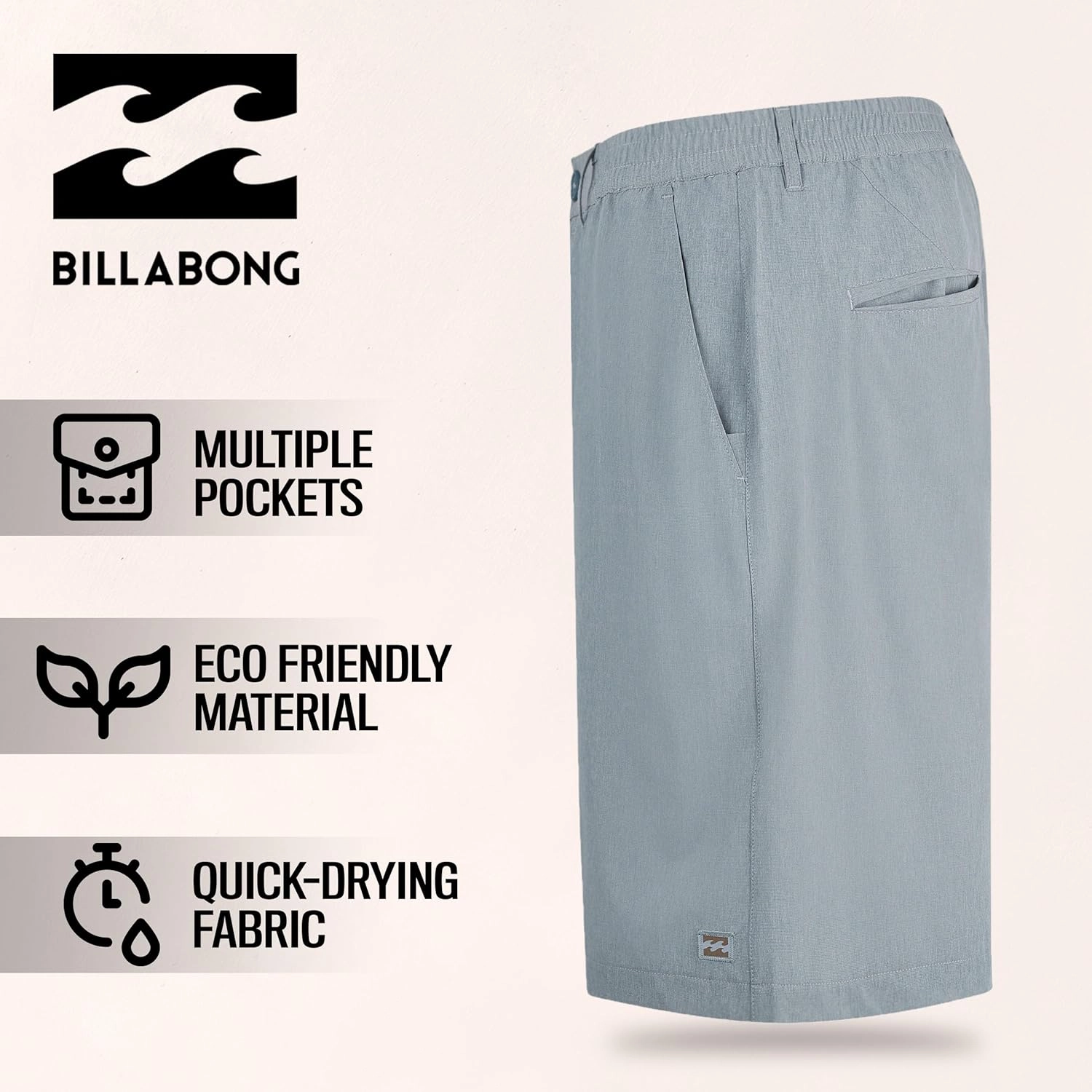 Billabong Big and Tall Shorts for Men – Hybrid Stretch Board Shorts Quick Dry Crossfire Submersible