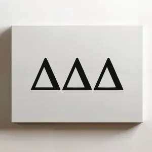 (Black, 36x24x1.25 In) Gallery Wrapped Canvas Wall Art Print of Tri Delta Letter - 100% Cotton, Ready to Hang, High-Definition Giclée Printing, Fade-Resistant, Modern Home & Office | BICUNCA9181305BL