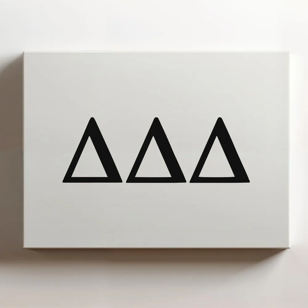 (Black, 36x24x1.25 In) Gallery Wrapped Canvas Wall Art Print of Tri Delta Letter - 100% Cotton, Ready to Hang, High-Definition Giclée Printing, Fade-Resistant, Modern Home & Office | BICUNCA9181305BL