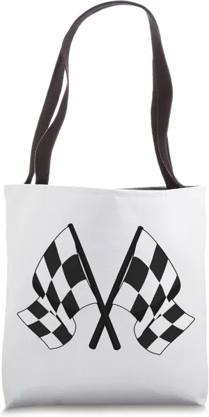 Black & White Motorsports Flag Racing Checkered Finish Tote Bag