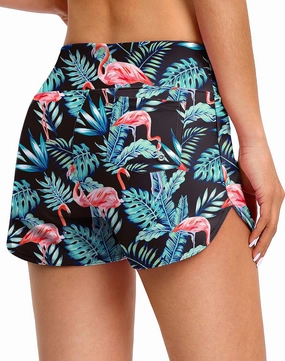 Blouty Women's Swim Board Shorts with Pockets High Waisted Tummy Control Swimsuit Bathing Shorts for Women with Liner