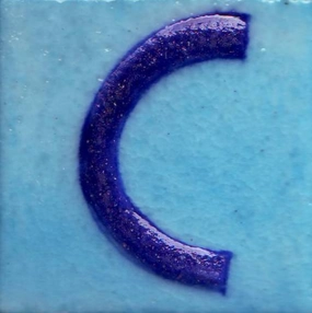 Blue C Alphabet Turquoise Base Tile (2x2)