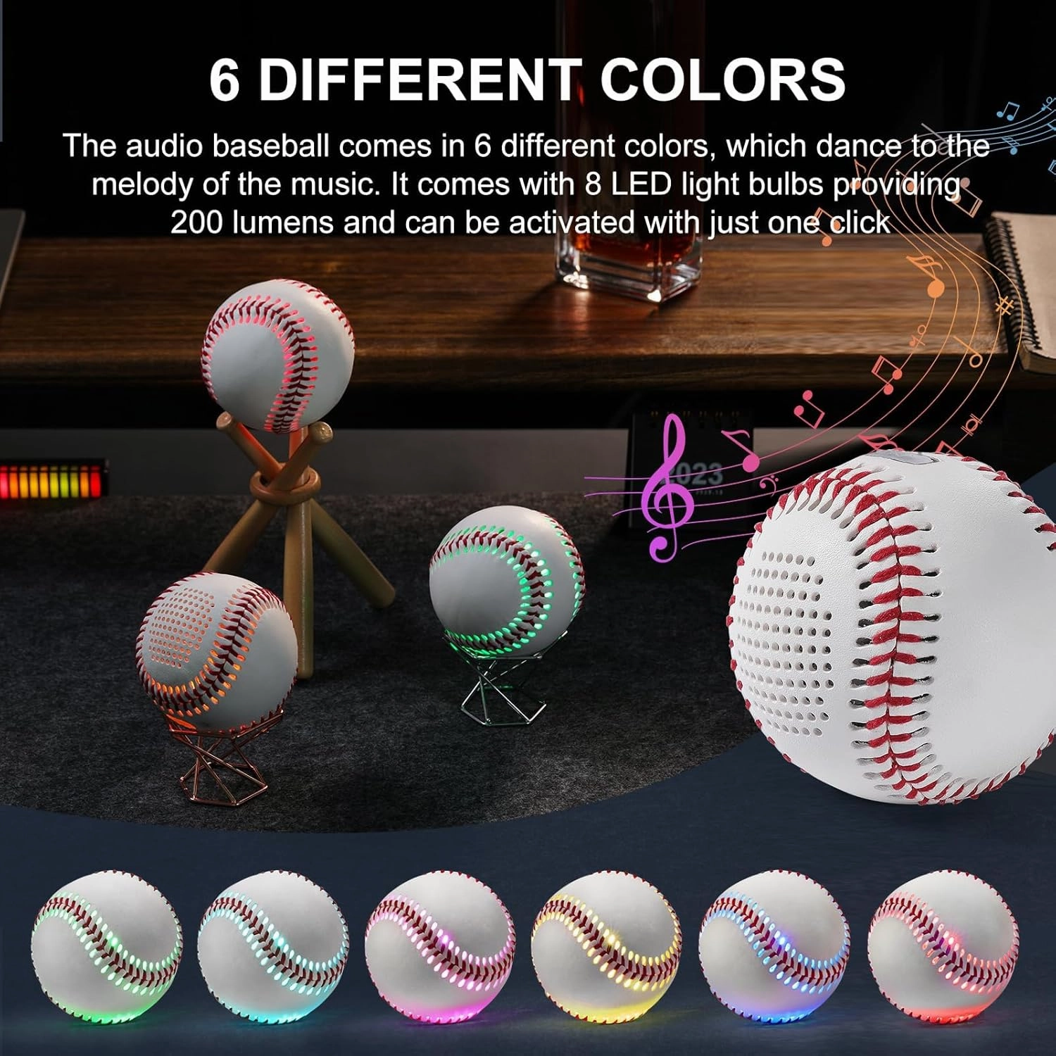 Bluetooth Speaker Baseball Glow in The Dark Speaker for Fans