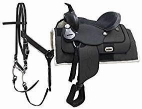 BNB International Classic Western Barrel Racing Handmade Synthetic Cordura Horse Saddle Lightweight Barrel Racing Saddle Trail Tack Equestrian Horse Saddle Tack Size 10" to 18" inches Seat SB65