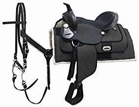 BNB International Classic Western Barrel Racing Handmade Synthetic Cordura Horse Saddle Lightweight Barrel Racing Saddle Trail Tack Equestrian Horse Saddle Tack Size 10" to 18" inches Seat SB65