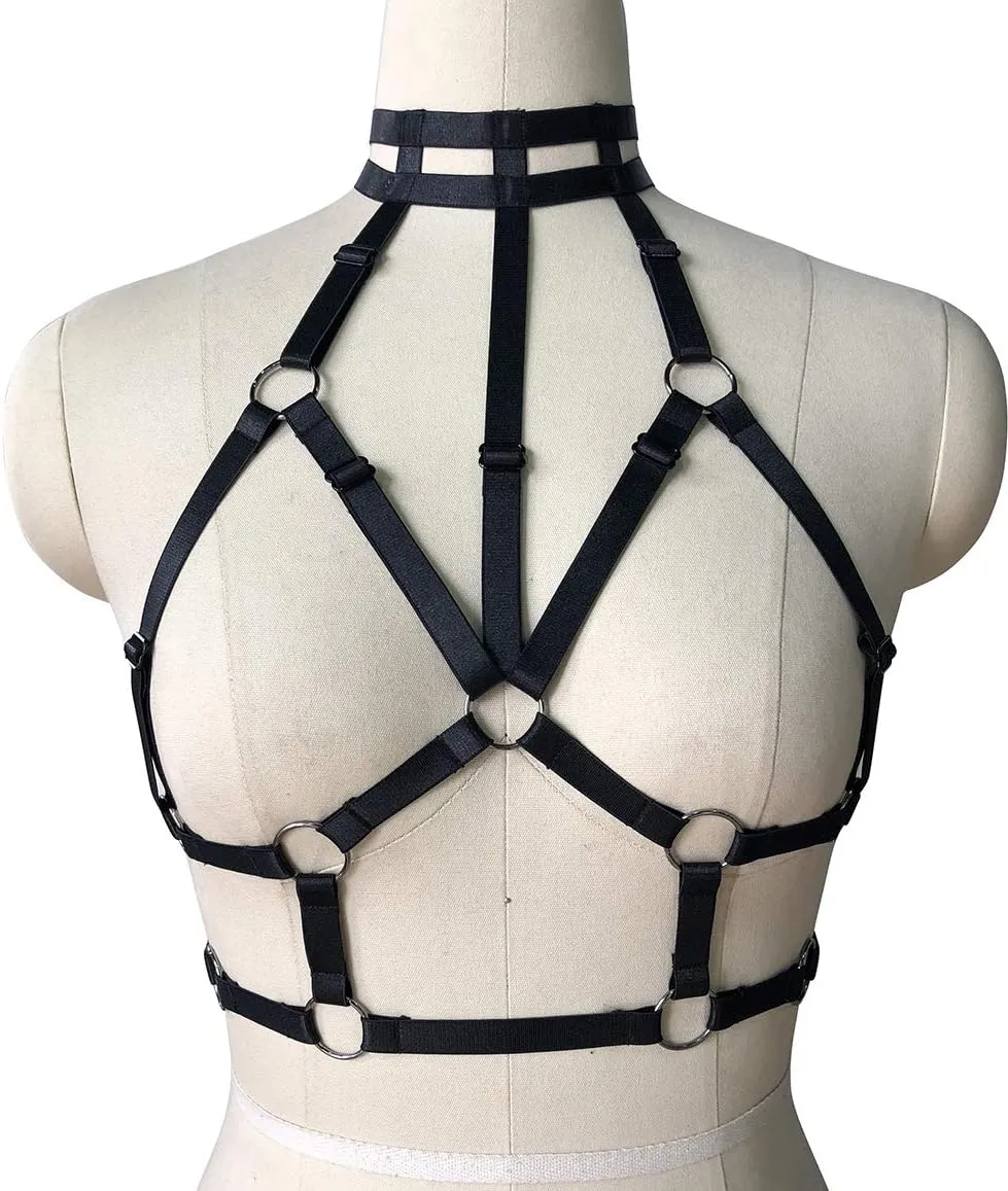 Body Harness for Women Bra Lingerie cage Punk Plus Size Chest Strap Belts Halloween Festival Rave Photography Dance