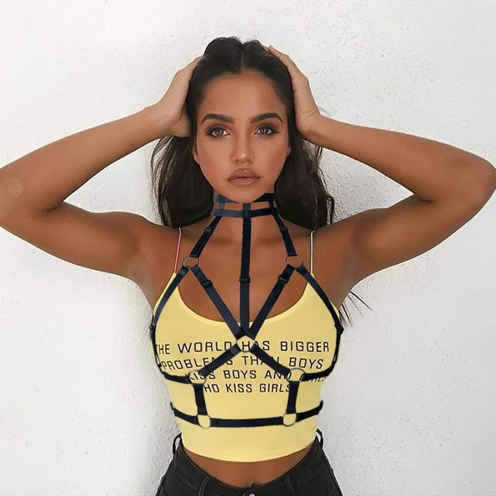 Body Harness for Women Bra Lingerie cage Punk Plus Size Chest Strap Belts Halloween Festival Rave Photography Dance