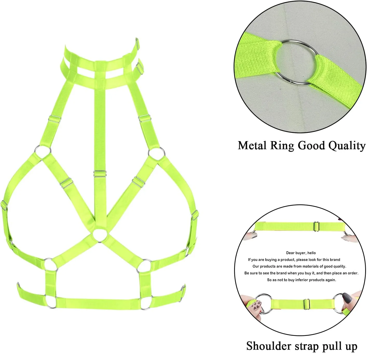 Body Harness for Women Bra Lingerie cage Punk Plus Size Chest Strap Belts Halloween Festival Rave Photography Dance