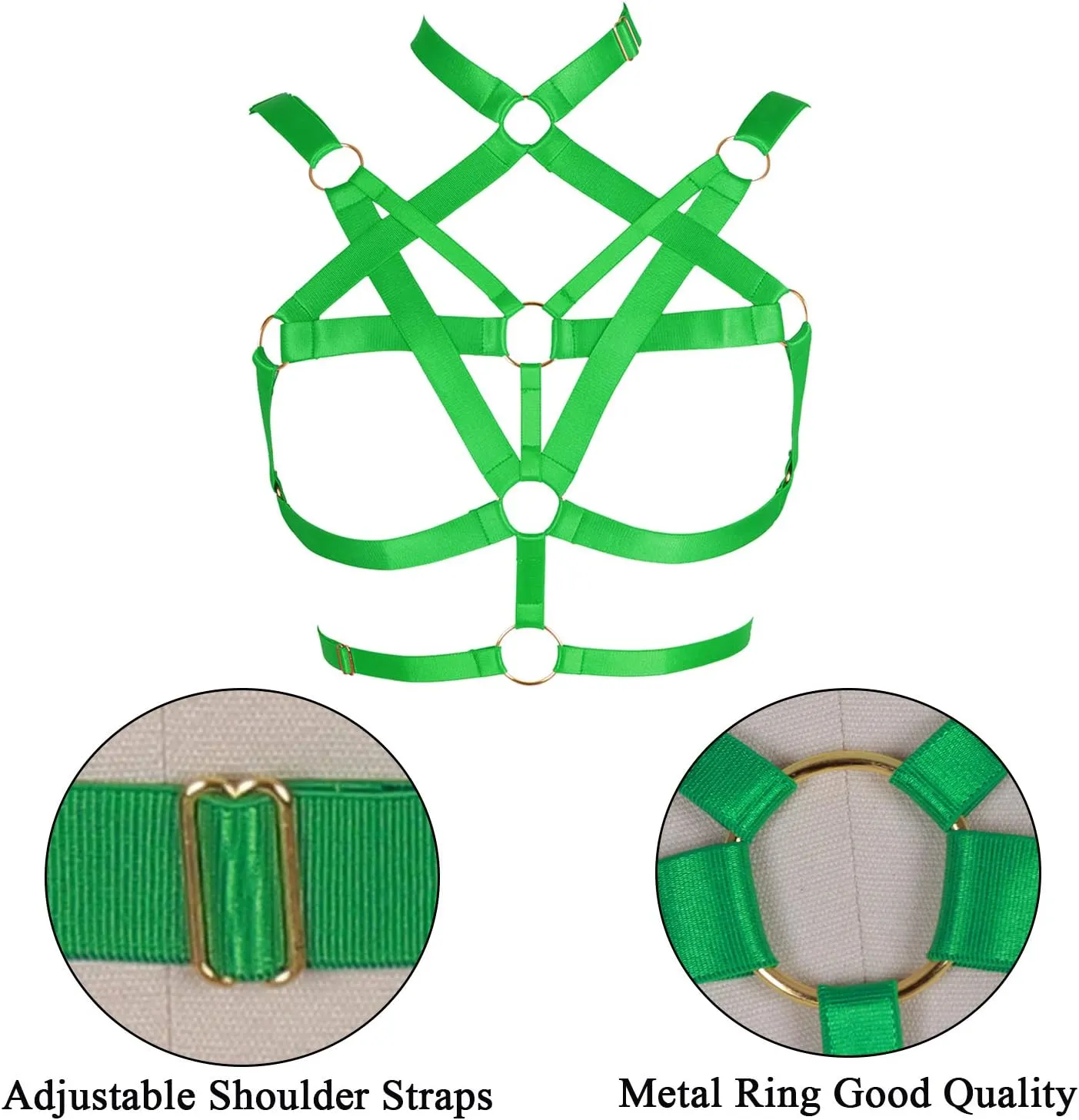 Body Harness for Women Bra Lingerie cage Top Punk Plus Size Chest Strap Belts Halloween Festival Rave Photography Dance