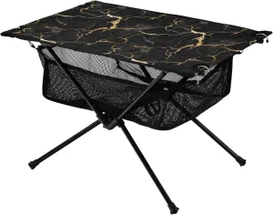 Bolaz Outdoor Folding Portable Picnic Camping Table-Black Marble1,Storage Mesh for Camping Gear Accessories, Hiking, Mountaineering, Outdoor Travel