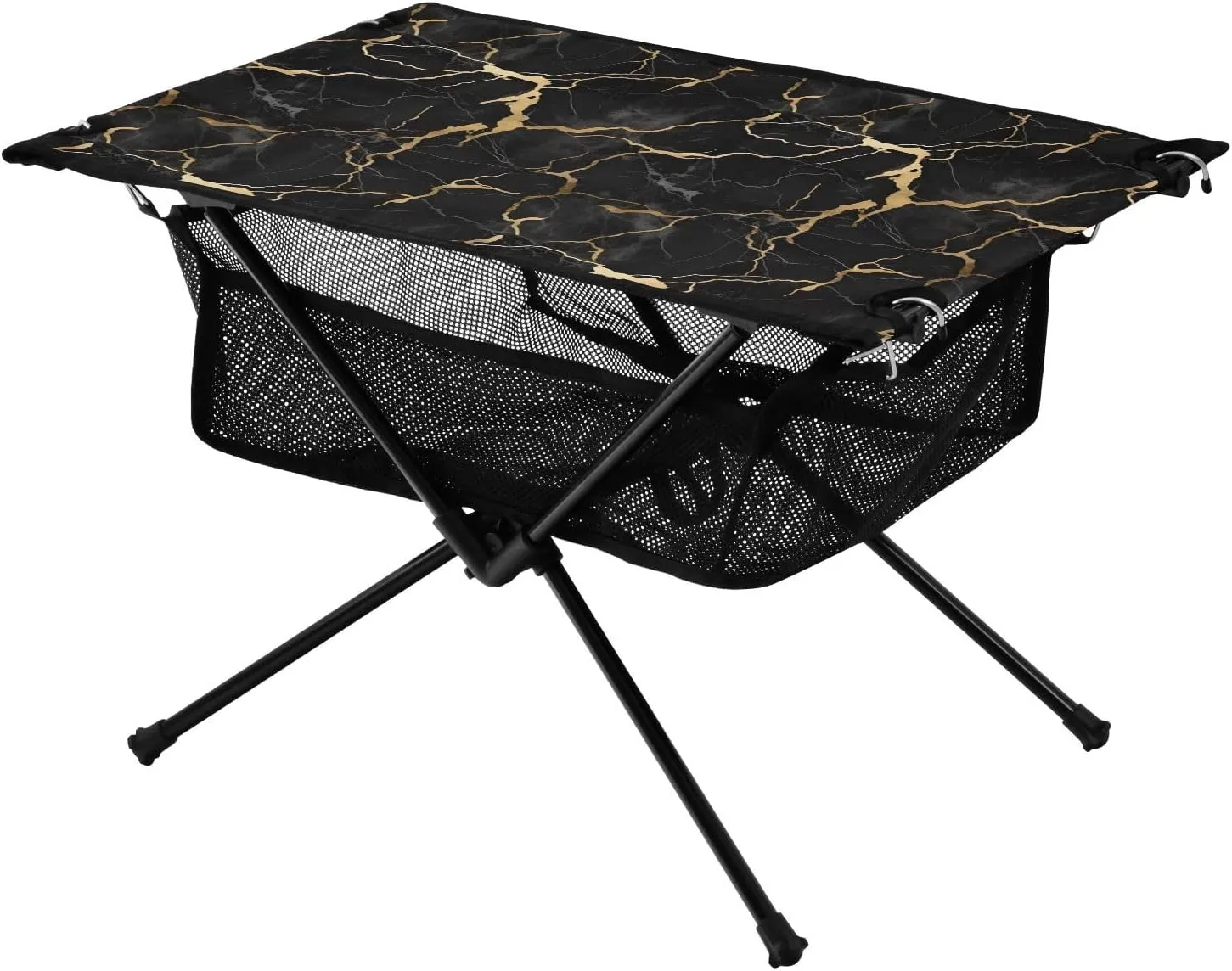 Bolaz Outdoor Folding Portable Picnic Camping Table-Black Marble1,Storage Mesh for Camping Gear Accessories, Hiking, Mountaineering, Outdoor Travel