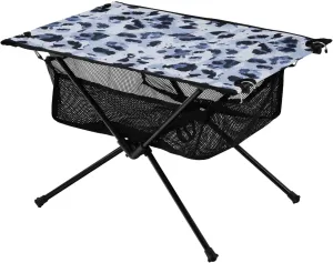 Bolaz Outdoor Folding Portable Picnic Camping Table-Blue Leopard Animal 23,Storage Mesh for Camping Gear Accessories, Hiking, Mountaineering, Outdoor Travel