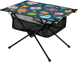 Bolaz Outdoor Folding Portable Picnic Camping Table-Christmas Pattern24,Storage Mesh for Camping Gear Accessories, Hiking, Mountaineering, Outdoor Travel