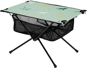 Bolaz Outdoor Folding Portable Picnic Camping Table-Colorful Horse Print,Storage Mesh for Camping Gear Accessories, Hiking, Mountaineering, Outdoor Travel