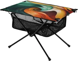 Bolaz Outdoor Folding Portable Picnic Camping Table-Colorful Pattern 10,Storage Mesh for Camping Gear Accessories, Hiking, Mountaineering, Outdoor Travel