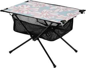 Bolaz Outdoor Folding Portable Picnic Camping Table-Pink and Blue Floral,Storage Mesh for Camping Gear Accessories, Hiking, Mountaineering, Outdoor Travel